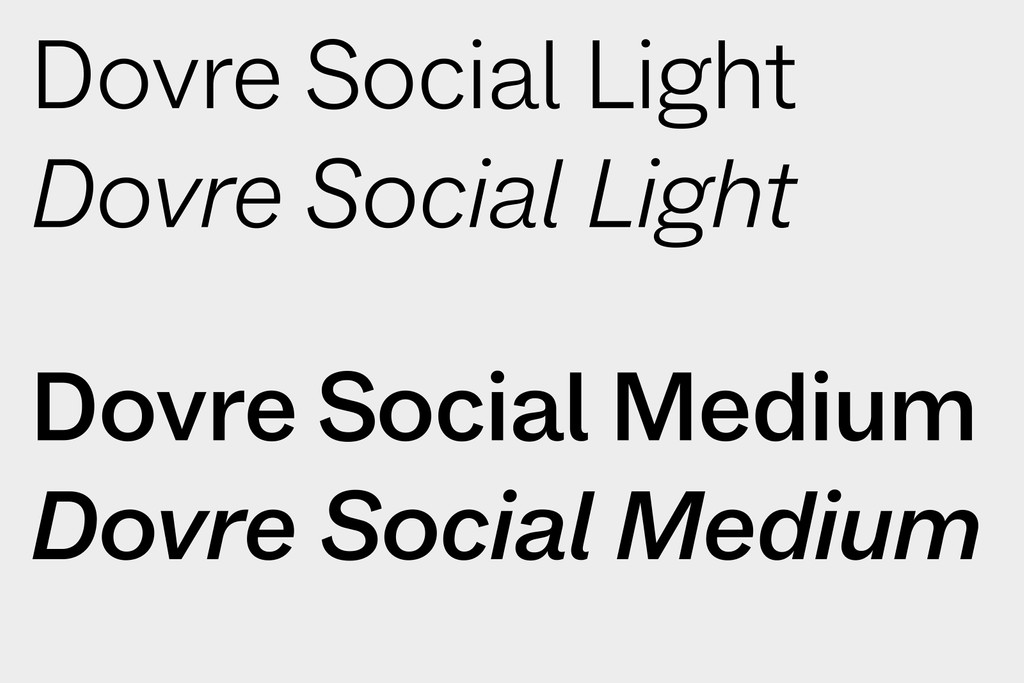 Dinamo Custom Typefaces Snohetta Dove Social Snohetta Dovre Social weights