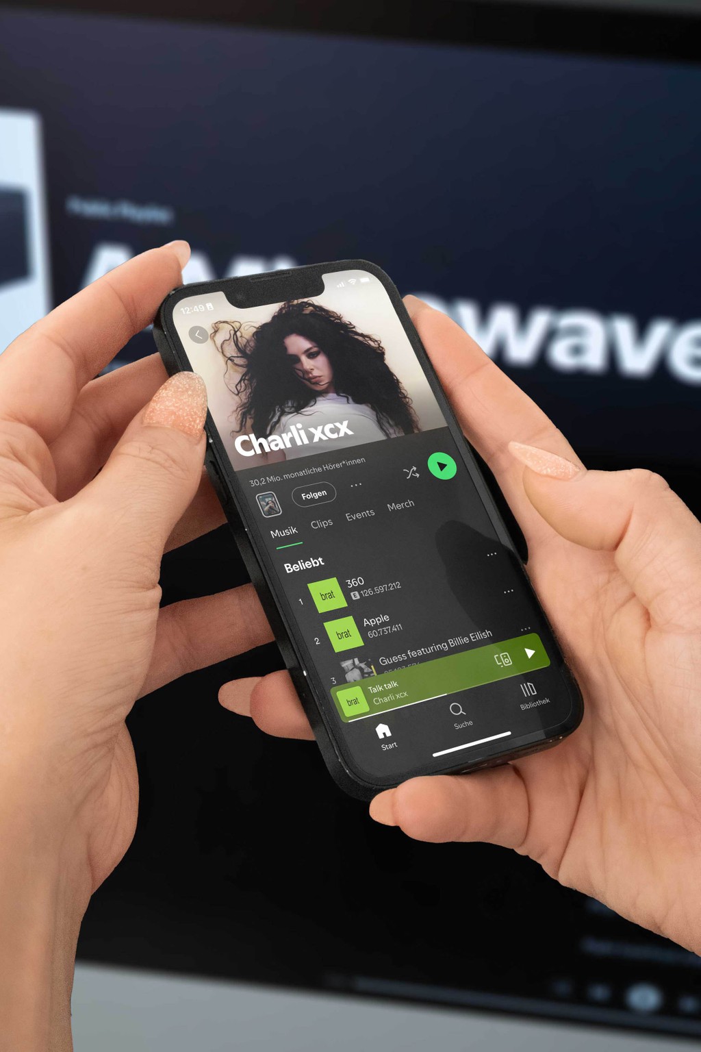 Dinamo Custom Typeface Spotify Phone Mockup Christina Lehmkuhl High Res 2024