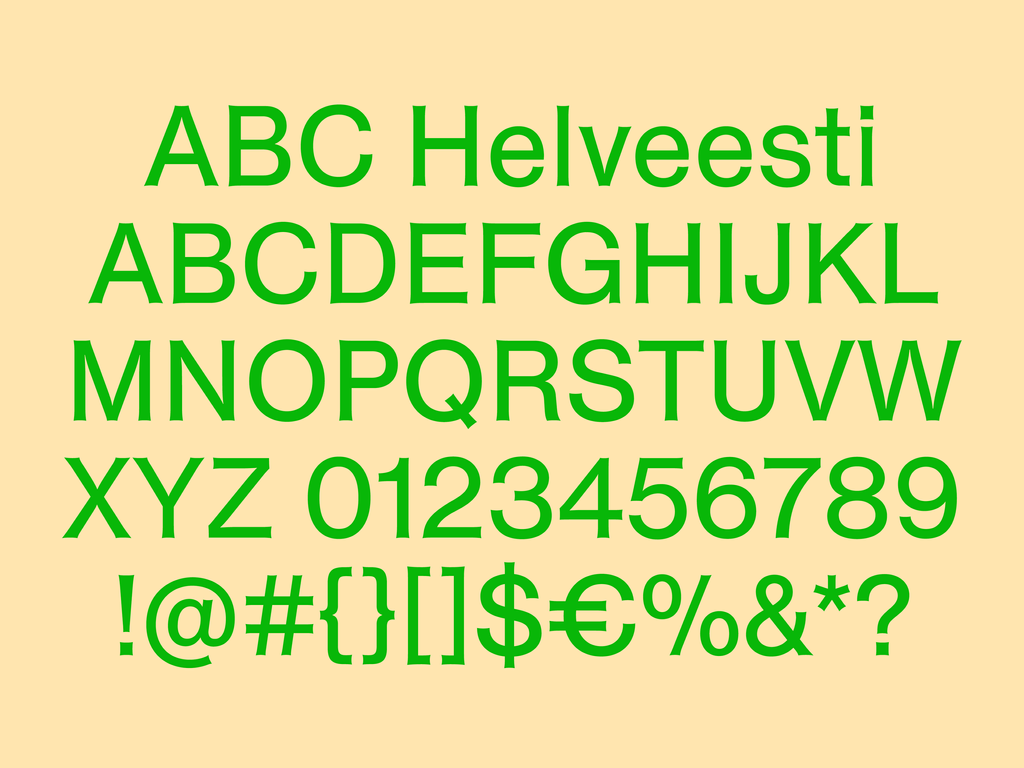 Dinamo Typeface BT02 Helveesti Overview