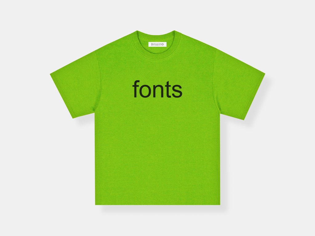 Dinamo Update Typeface Rom in Use Brat Charli XCX Font Tshirt Product Teaser Landscape