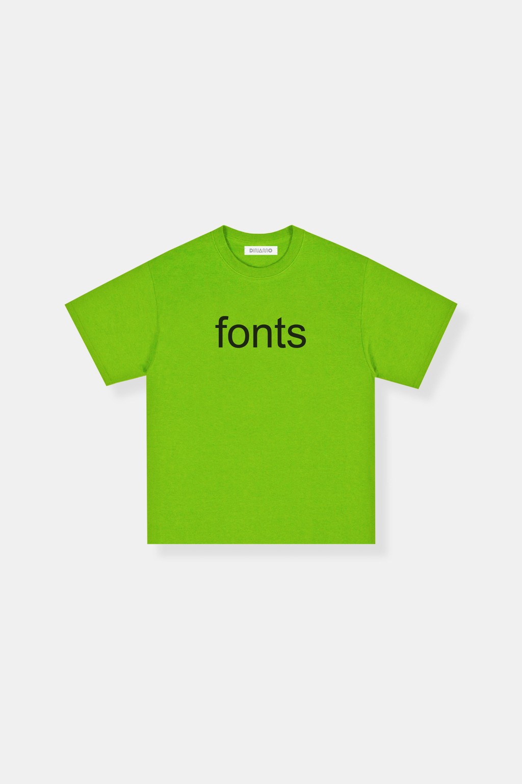 Dinamo Update Typeface Rom in Use Brat Charli XCX Font Tshirt Product Teaser Portrait