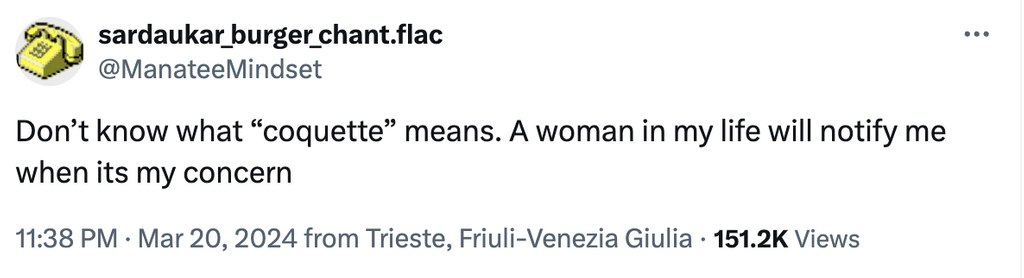 Coquette Twitter post