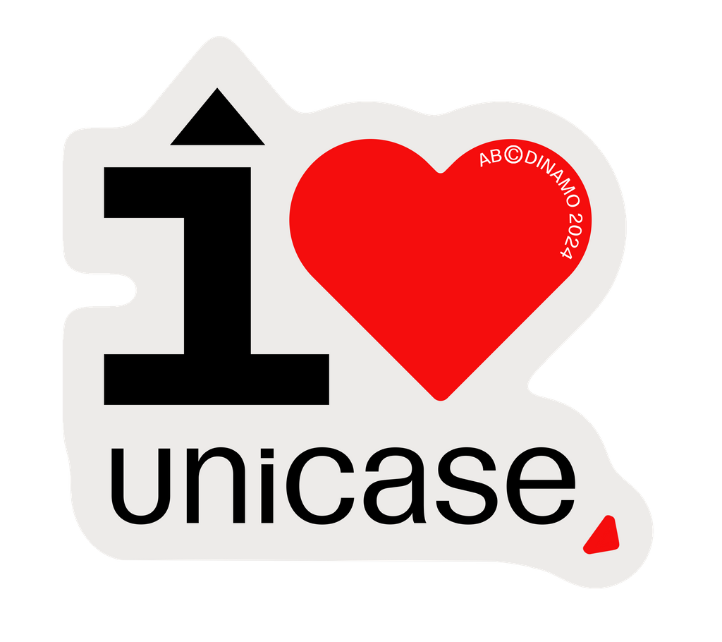 Dinamo Typeface Pelikan I Heart Unicase Sticker